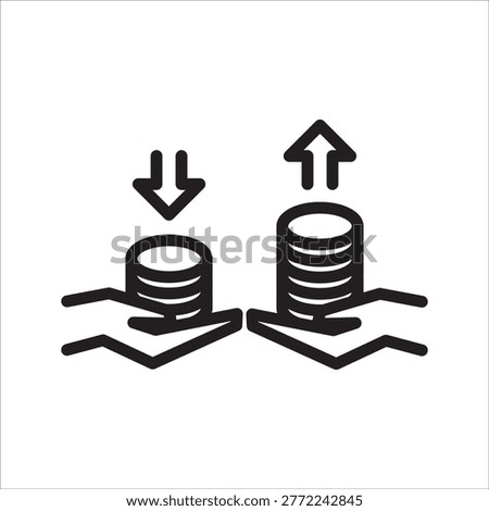 Irregular Paycheck Stress Line Icon - Income Instability Anxiety