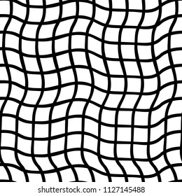 Irregular plaids black and white. Seamless vector pattern. Optical Illusion. Perfect for backgrounds.