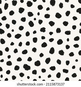 Irregular polka dot seamless repeat pattern. Random placed, vector spots minimal all over print.