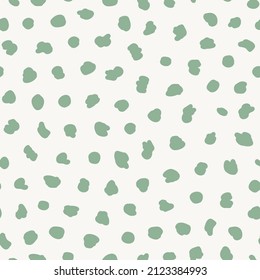 Irregular polka dot seamless repeat pattern. Random placed, vector spots all over print on white background.