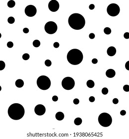 Irregular Polka Dots Seamless Pattern. Circle Shapes Texture Background.