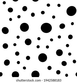 Irregular polka dots seamless pattern. Circle shapes texture background.
