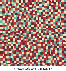 irregular psychedelic abstract chaotic seamless vector pattern in contemporary trendy colors, pixel, noise, art, tiles and mosaic effect, chaos, artistic
