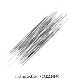 Línea irregular, diagonal aleatoria, oblicua textura dura. Líneas de efecto de abrasión, esbozo, esbozo y garabato 