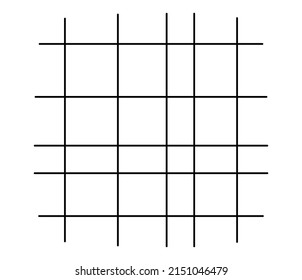 Irregular, random intersecting lines abstract grid, mesh, grate and trellis pattern, texture. Geometric vector artwork