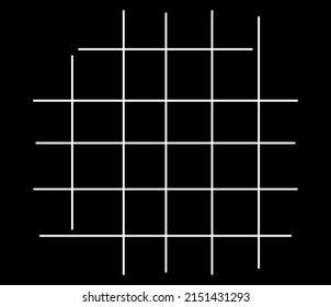 Irregular, random intersecting lines abstract grid, mesh, grate and trellis pattern, texture. Geometric vector artwork