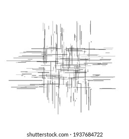Irregular, random lines harsh texture. Abrasion, sketch, sketchy scribble lines 