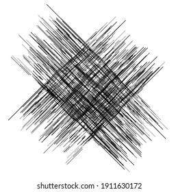 Irregular, random lines rough, harsh vector texture. Abrasion, sketch, sketchy scribble lines grid, mesh 
