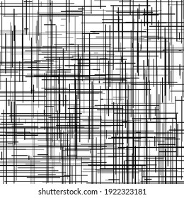Irregular, random lines rough, harsh vector texture. Abrasion, sketch, sketchy scribble lines grid, mesh 