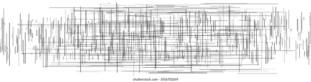 Irregular, random lines rough, harsh vector texture. Abrasion, sketch, sketchy scribble lines grid, mesh 