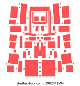 Irregular red squares shape background decoration