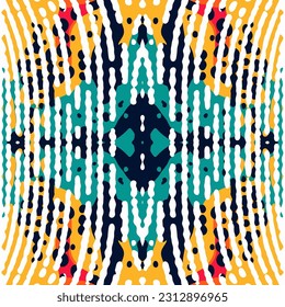 Patrón Ikat de semitono de líneas redondeadas irregulares. Elegante estilo retro moderno de lujo original. Para la alfombra de fondo textil textil de textura de fondo de papel tapiz.