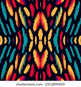 Patrón Ikat de semitono de líneas redondeadas irregulares. Elegante estilo retro moderno de lujo original. Para la alfombra de fondo textil textil de textura de fondo de papel tapiz.