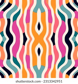 Irregular Rounded Lines Halftone Ikat Pattern. Ornate elegant luxury vintage retro modern style. For texture textile background backdrop tile wallpaper carpet.