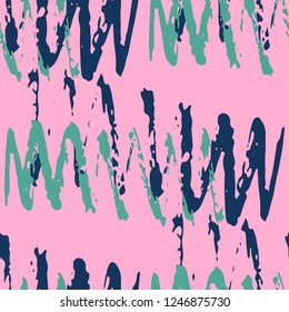 Irregular Scribble Pattern. Hand Drawn Chevron Lines.  Rhythmic Vector Seamless Scribble Pattern. Brush Strokes Elements.  Rough Brush Paint Repeat. Watercolor Organic Shapes. Modern Art in Purple - Shutterstock ID 1246875730