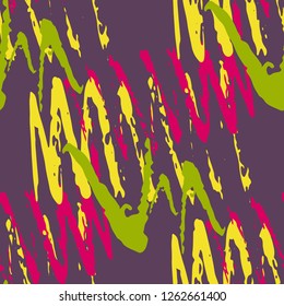 Irregular Scribble Pattern. Hand Drawn Chevron Lines.  Dynamic Vector Seamless Scribble Pattern. Brush Strokes Elements.  Rough Brush Paint Repeat. Watercolor Organic Shapes. Modern Art in Purple