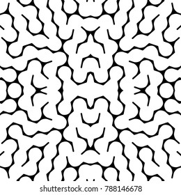 Irregular seamless pattern. Tileable abstract maze design. Labyrinth backround, vector illustration.