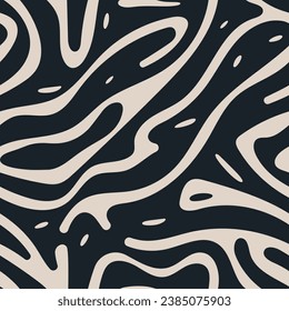 Irregular, seamless waves in a vector drawing that offers a unique, organic curve pattern on a monochrome backdrop