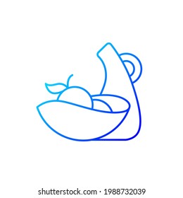 Irregular shape tableware gradient linear vector icon. Designers create beautiful plate. Not typical dinnerware. Thin line color symbols. Modern style pictogram. Vector isolated outline drawing