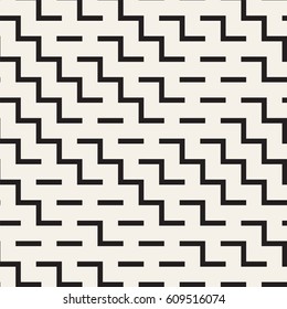 Irregular Shapes Tiling Contemporary Graphic. Abstract Geometric Background Design. Vector Seamless Black and White Pattern.