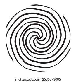 Irregular six-pointed spiral. Isolated on white background.