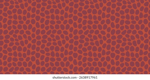 Irregular spotted seamless pattern with hand drawn pencil textured organic shapes. Seamless background with sketchy scribble spots in indian red and purple colors. Abstract vector seamless wallpaper.