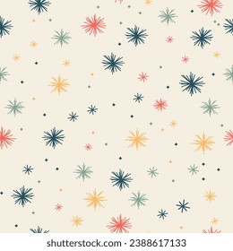Irregular Starry Seamless Vector Pattern