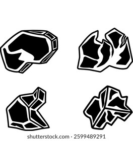 irregular stone silhouettes for background or design decoration purposes