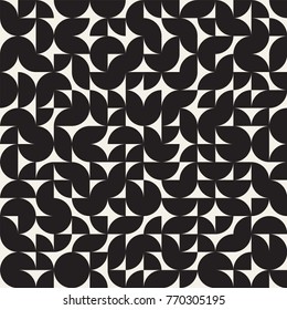 Irregular Tangled Lines. Abstract Geometric Background Design. Vector Seamless Black and White Chaotic Pattern.

