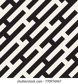 Irregular Tangled Shapes. Abstract Geometric Background Design. Vector Seamless Black and White Chaotic Pattern.