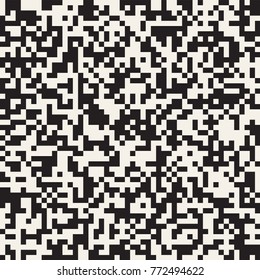 Irregular Tangled Shapes. Abstract Geometric Background Design. Vector Seamless Black and White Chaotic Pattern.