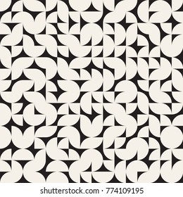 Irregular Tangled Shapes. Abstract Geometric Background Design. Vector Seamless Black and White Chaotic Pattern.