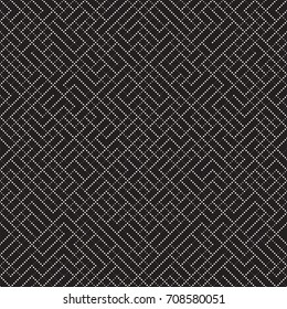 Irregular Techno Maze Lines. Abstract Geometric Background Design. Vector Seamless Black and White Chaotic Pattern.