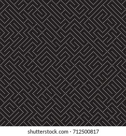 Irregular Techno Maze Lines. Abstract Geometric Background Design. Vector Seamless Black and White Chaotic Pattern.