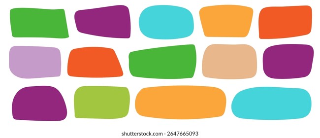 Irregular text box set vector colorful