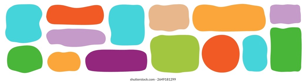 Irregular text box vector set colorful