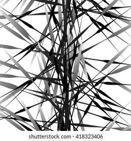 Irregular texture of chaotic, grayscale, edgy lines. Random, scattered pattern. Geometric art.