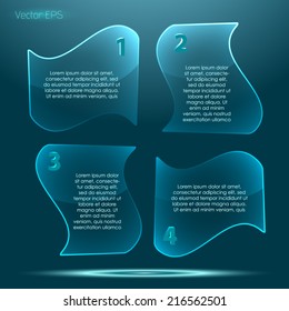 Irregular transparent glossy glass button set