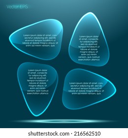 Irregular transparent glossy glass button set