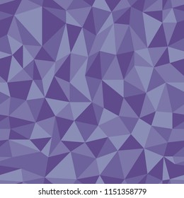 Irregular triangle seamless vector pattern in ultraviolet shades. Abstract style textile, wrapping paper, wall art design.