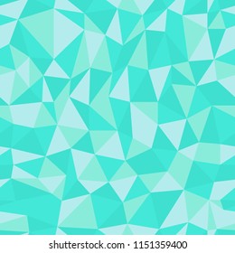 Irregular triangle seamless vector pattern in turquoise shades. Abstract style textile, wrapping paper, wall art design.