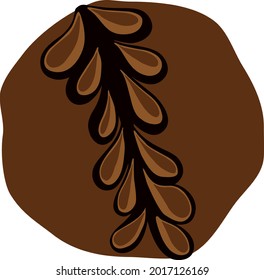 Irregular Uneven round Chocolate candy with teardrop style sauce piping. Layered confectionery SVG svg