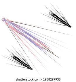 irregular vector lines like a shooting star's shadow.