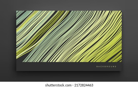 Irregular vertical lines pattern in perspective. Geometric wallpaper with stripes. Strips similar to threads. Cover design template. Vector illustration.