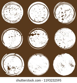 Irregular white sketched circles with texture