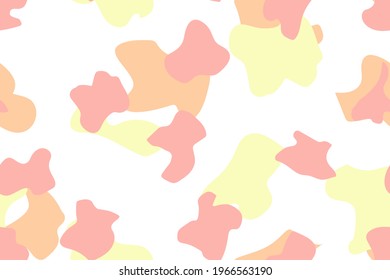 Irregular Yellow Red Color. Abstract Vector Camouflage. Urban Flat Paint. Spray Modern Pattern. Camo Multi Splash. Happy Camouflage Seamless Spray. Yellow Repeat Pattern. Orange Vector Seamless Amoeba