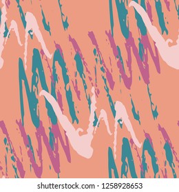 Irregular Zig Zag Pattern. Hand Drawn Chevron Lines.  Vibrant Vector Seamless Zig Zag Pattern. Brush Strokes Scribbles.  Rough Brush Paint Repeat. Watercolor Organic Shapes. Modern Art in Red 