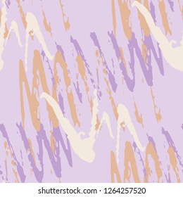 Irregular Zig Zag Pattern. Hand Drawn Chevron Lines.  Vibrant Vector Seamless Zig Zag Pattern. Brush Strokes Scribbles.  Rough Brush Paint Repeat. Watercolor Organic Shapes. Modern Art in Purple