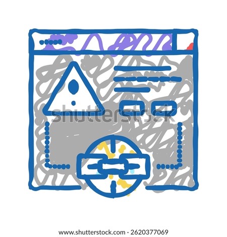 irrelevant link doodle icon sketch vector. irrelevant link sign. isolated symbol illustration