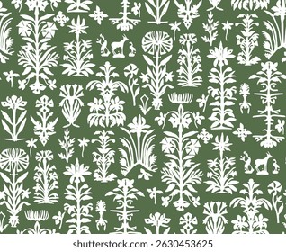 Um padrão irresistível com uma qualidade hieroglífica, inspirado por um design de corte de papel do século XVI. 